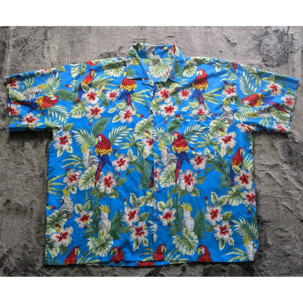 Rima Short Sleeve Button Up Hawaiian Shirt Men's Size 2XL